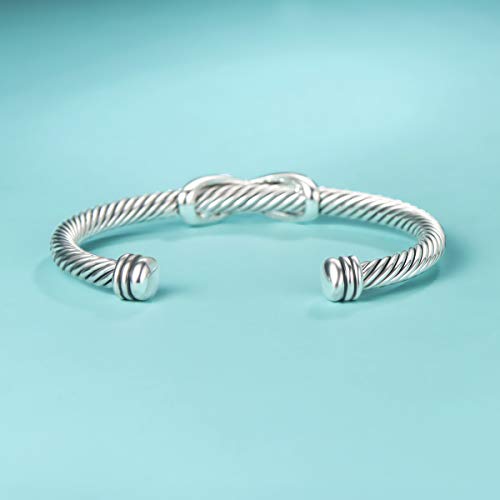Image of UNY Jewel Bracelet Designer Brand Inspired Women Jewelry 4.5mm Thin Twisted Cable Wire Bangle Gem Stone Christmas Day Gift