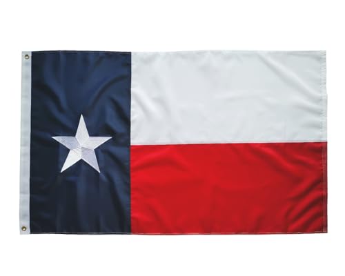 Premium Texas State Flag - 2x3FT, 60x90cm - Embroidered Stars, Sewn Stripes - Heavy Duty Oxford Flag With Brass Grommets - Indoors & Outdoors