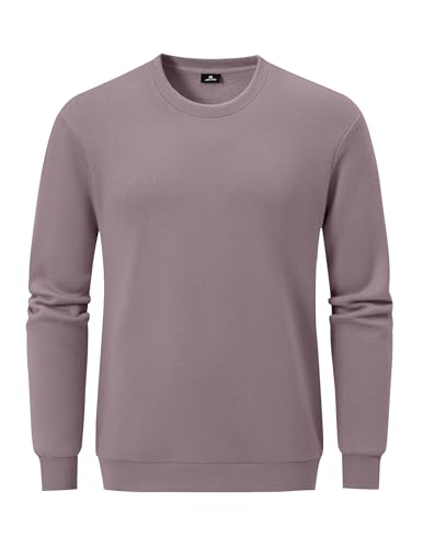 JMIERR Sweatshirt Herren Baumwolle Rundhals Hoodie Pullovers Winter Männer Soft Langarm Sweatshirts Loose Fit Lila XL