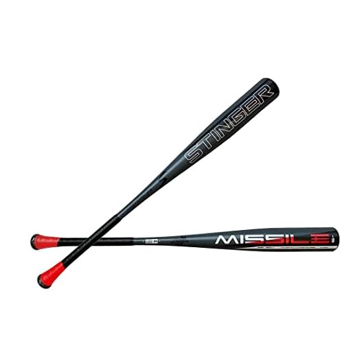 Stinger Missile BBCOR Aluminum Baseball Bat Drop -3 2 5/8 Barrel, Black, 34” 31oz