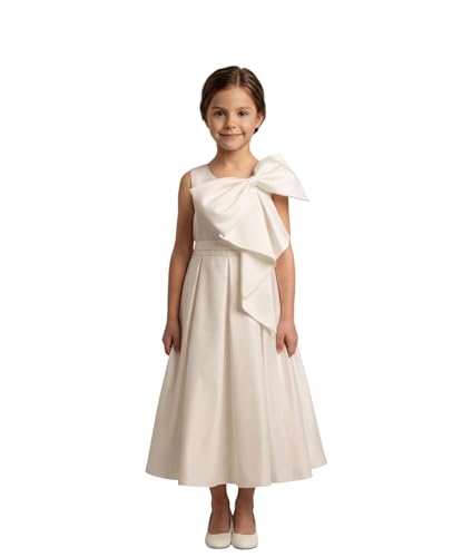 Vestido de satén para niña ideal para damitas de honor y comuniones elegantes