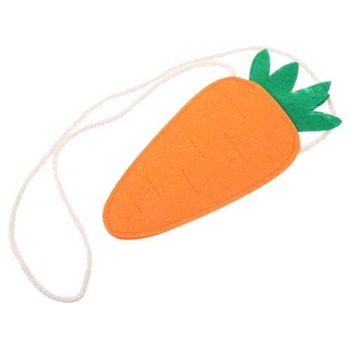 Besportble Bolsa Decorativa De Zanahoria para Niña Bolsa De Almacenamiento De Zanahorias De Pascua Bolso PortáTil con Correa para NiñOs Y Niñas