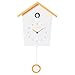 Produktbild Cuco Clock Kuckucksuhr Landhaus mit Pendel Wanduhr Moderne Kuckucksuhr Pendeluhr Schwarzwalduhr Weiß/Orange - mit Nachtruhefunktion