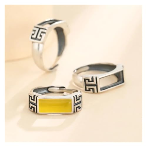 Ajuste de anillo con bisel rectangular regulable de plata de ley 5