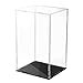 JKPOWER Clear Acrylic Display Case Black Base Dustproof Protection Model Toy Show Box Display Show Case Clear+Black