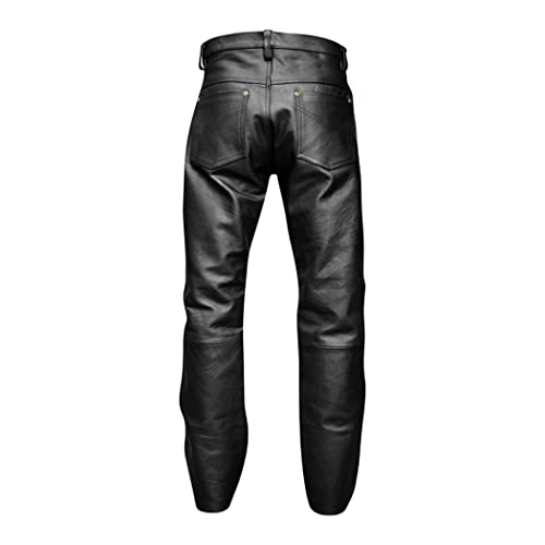 Pantalon skinny en cuir noir WEGUKRI pour homme en tailles 31 à 35