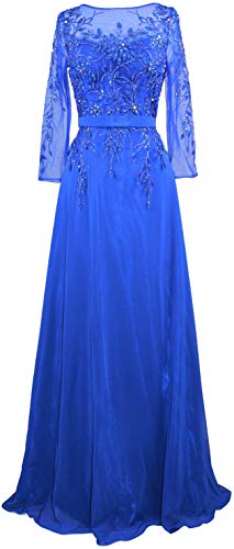 meier women's illusion long sleeve embroidery prom formal dress