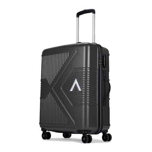 Image of Aristocrat Proteq Check-in Trolley Bag 66cm | Medium Hard Luggage | 8-Wheel Suitcase for Travel | Combination Lock with Sturdy Zipper | Polycarbonate | 3 Years International Warranty (Graphite)