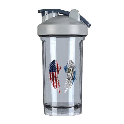 Wings America and Guatemala Flag 18 Ounce Shaker Cup,Fashion Theme Pattern Shaker Bottle Leak-proof Workout Shake Bottles 500ML/18 oz Perfect for Pre Workout
