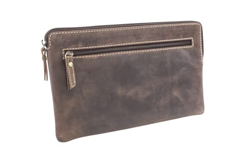 LEAS Banktasche & Geldtasche im Vintage-Style Echt-Leder, braun Special-Edition Cover