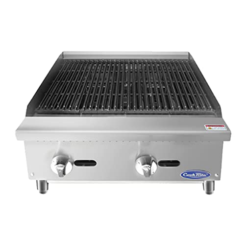 Atosa USA ATRC-24 24  Natural Gas Countertop Heavy Duty Radiant Charbroiler with Manual Control - 70,000 BTU