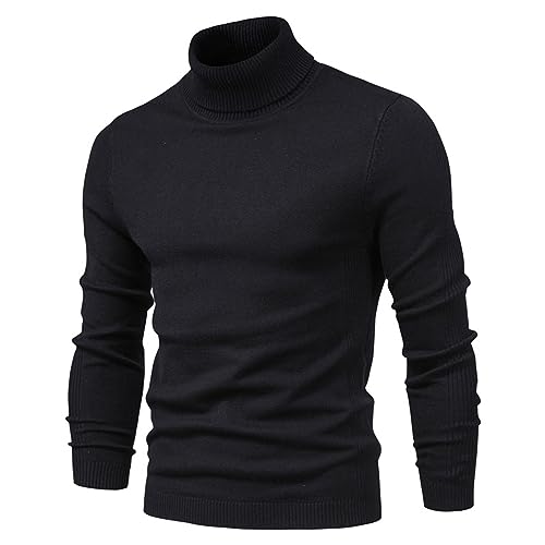 evzosrz Men's Turtleneck Sweater Slim Fit Casual Long Sleeve Basic Knitted Ribbed Fall Winter Warm Pullover Sweater2