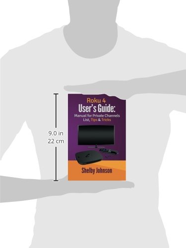 lateral view of the Roku 4 User's Guide book with measurements indicating a height of 9.0 inches (22 cm).