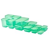 PRUTA - Recipiente para alimentos con tapa, 17 unidades, color verde