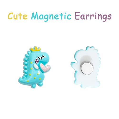 NEWITIN 15 Pairs Magnetic Stud Earrings for Girls Clip on Earring Hypoallergenic Magnet Studs Non Piercing Girls Earring Cute Magnetic Earrings for Kids Women2