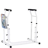 Vaunn Medical Bathroom Adjustable Height Toilet Rail Grab Bar and Commode Safety Frame Handle