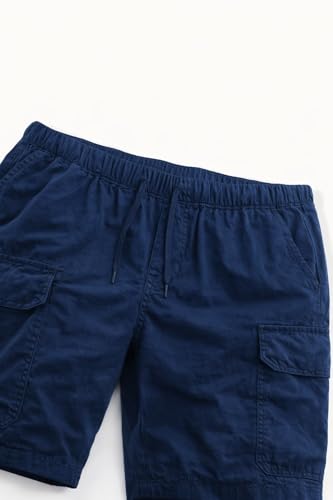 Image of Men Cotton Cargo Shorts Casual Regular Fit Knee Length Multi Pocket Utility Shorts for Travel Outdoor Summer Wear Comfortable Durable Daily Use