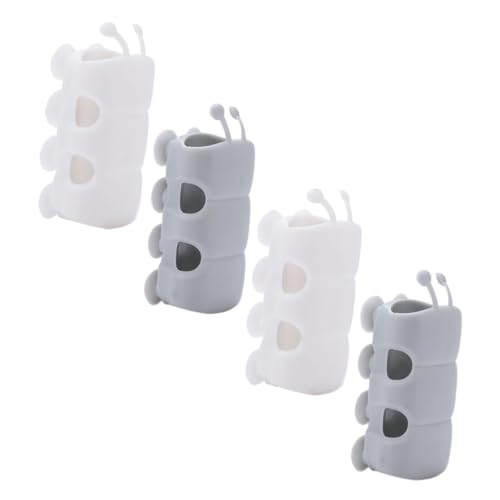 Frcolor 4個 吸盤式シリコーンシャワーホルダー 耐久性素材 軽量設計 角可能 家用浴室鏡面 対応 壁傷けず簡単設置