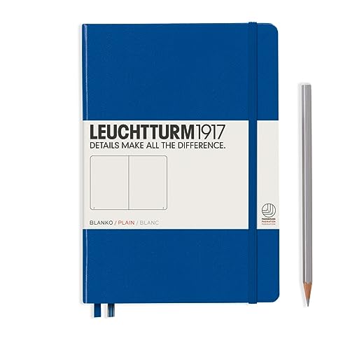 Image of LEUCHTTURM1917 - Notebook Hardcover Medium A5-251 Numbered Pages for Writing and Journaling (Royal Blue, Plain)