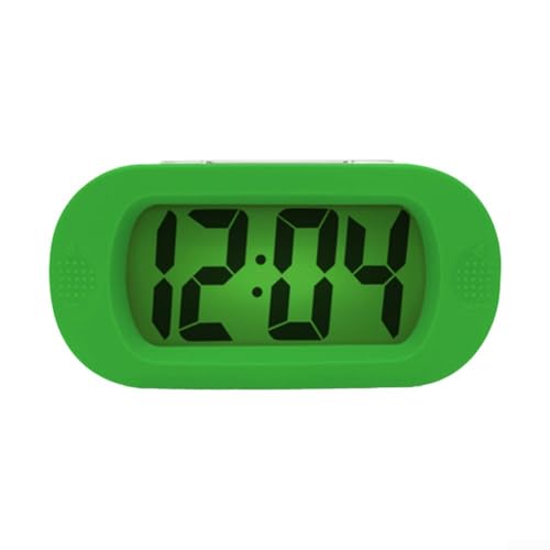 Reloj despertador digital con sonido suave y repetición portátil para un fácil viaje (verde)