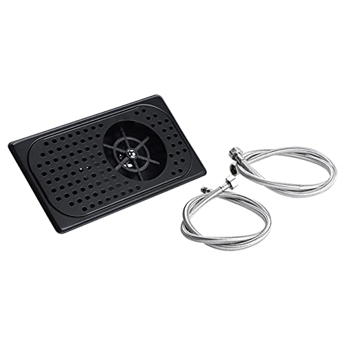 Srutueo Pitcher Rinser Stainless Steel Bar Glass Rinser for Sink, Cup Washer Rinser for Hotel Cafe Restaurant Black