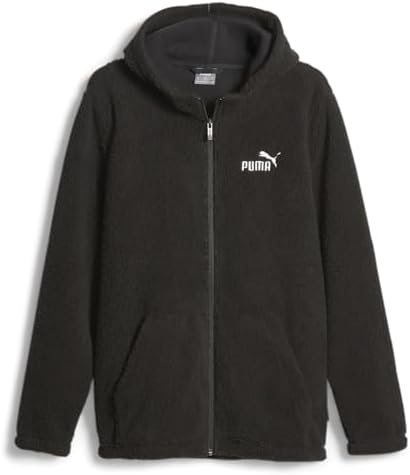 PUMA Mens Essential Elevated Sherpa Full-Zip Hoodie Casual