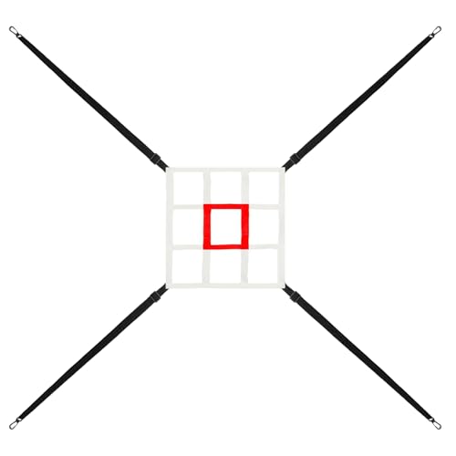 AOLIGEIJS Adjustable Strike Zone Target for Baseball Net, Practice Throwing and Hitting with Accuracy,for 6x6,7x7 or 8x8 Foot Nets (Strike Zone Pro, White+Red)