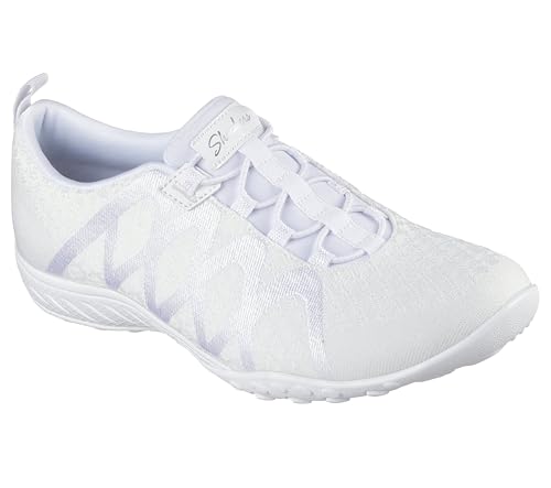 Skechers Modern Comfort Women's Women's Breathe Easy-Infi Knity Sneaker, White, 5