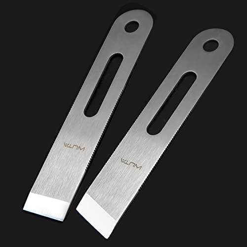 WUTA Leather Skiving Knife Stainless Steel Leather Thinning Knife Professional Design DIY Craft Cutting Sharp Leathercraft Cutting (Round/Flat/Slanted Blade & Right/Left Handed)