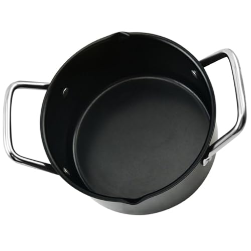 CALLARON Olla de Sopa de Estofado de Acero al Carbono, Olla Antiadherente Mediana Asa Portátil, Adecuado para Barbacoa, Camping y Cocina al Aire Libre