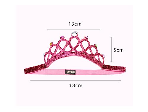 Baby Girl's Sweet Princess Fashion Crown Hair Band Sparkling Pink Rhinestone Children's Crown Headband for Birthday Party Photography (Silver)2