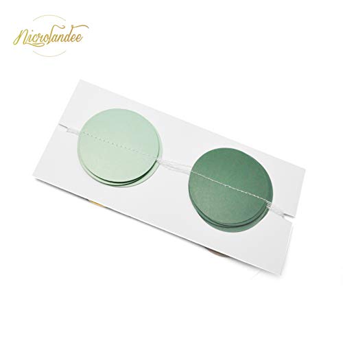 Image of NICROLANDEE Wedding Party Decorations - 3 Pack Sage Green Dots Paper Garland String Hanging Backdrop for St Patricks Day Rustic Wedding, Neutral Baby Shower, Vintage Party, Birthday, Engagement