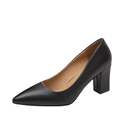 NUSGEAR Zapatos de Tacón Alto Cómodos Clásicos Mujer Comodo Zapatillas con Tacón Ancho Puntiaguada Zapatos de Salón PU Trabajo Balila Primavera Verano Fiestas Boda Oficina 2025 NUSGEAR Zapatos de Tacón Alto Cómodos Clásicos Mujer Comodo Zapatillas con Tacón Ancho Puntiaguada Zapatos de Salón PU Trabajo Balila Primavera Verano Fiestas Boda Oficina 2025
