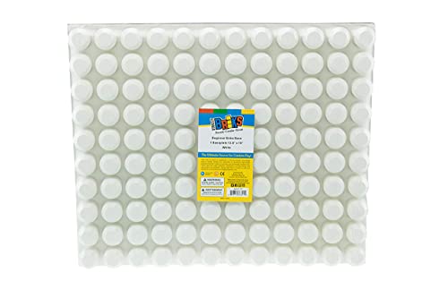Strictly Briks Mega Block Building Board - Compatible with Lego & Other Major Brands - White Baseplate, 12.5 x 15 in - Stackable Design with 10 x 12 Large Pegs for Easy Grasp
