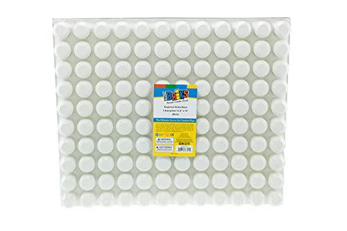 Strictly Briks Beginner Briks Baseplate 12.5" x 15" Compatible with Mega Bloks First Builder Blocks | 10X12 Large Pegs for Toddlers | Single Tight Fit Stackable Base Plate | White