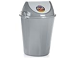 ARISTO Swing Lid Dustbin with Metal Side Handle 60 LTR Grey