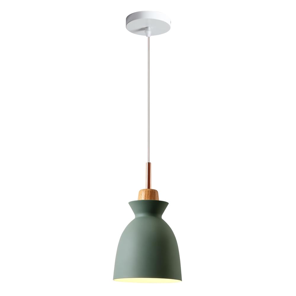ZGDHWCR Flush Mount Ceiling Pendant Lamp, Nordic Industrial Style Hanging Light, Single Head Height Adjustable Chandelier, Restaurant Living Room Bedroom Decoration Light Fixtures