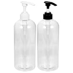 TOVINANNA Soap Dispenser with Pump 1L Refillable Clear Plastic Bottle for Hand Soap Shampoo Conditioner Bathroom Kitchen Compact Design