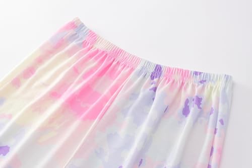 Image of Tie Dye Pajamas for Girls Soft Butterfly Sloth Fall Clothes Big Kids Sleepwear 2-Piece Long Sleeve Set Size 6-16
