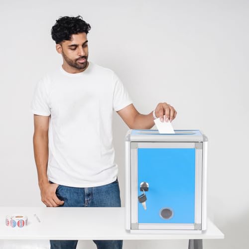 Boîte à suggestions murale bleu clair pour la vie de bureau collaborative