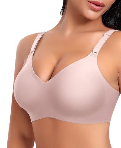 Image of Ganado Seamless Wireless Bras for Women No Underwire Bras Supportive Bralette Padded Comfort T Shirt Bra