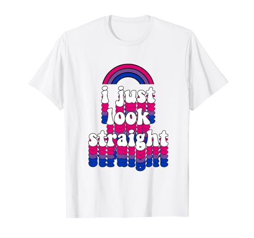 Solo miro hetero - Bisexual Rainbow Bisexual Pride Love Camiseta