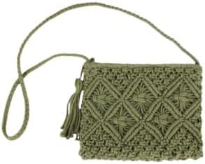 PARAH Boho Crocheted Purse Summer Beach Purse Crossbody Bag, Boho Shoulder Bag Crochet Handmade Purse with Tassel (Green) (B0DCYWYLXL) Amazon Price History, Amazon Price Tracker