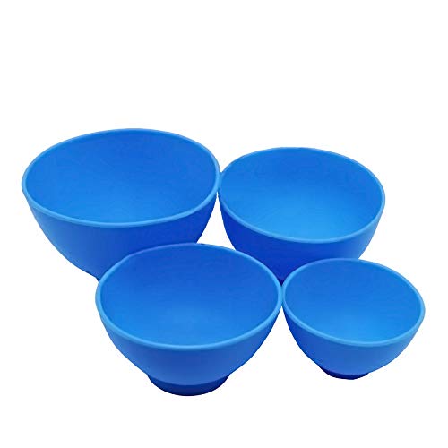 Aprodite Silicone Rubber Dental Mixing Bowls Blue 4Pcs a Set