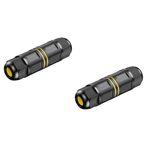 ledscom.de 2 cable connectors for outdoor use IP68, sleeve for 5-12mm cable diameter, 2 pieces (pack of 1)