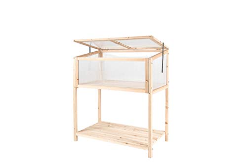 empasa Hochbeet 'Raise Deluxe' aus Holz Blumenkasten Pflanzkübel Frühbeet Kräuterbeet mit Abdeckung für Garten, Balkon und Terrasse