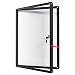 SwanSea Tablón de anuncios con cerradura para 4 Hojas A4,Tablon de anuncios con llave,puerta de Aluminio,marco negro,apto para comunidad y oficina, 67 x 50 cm (4 x A4)