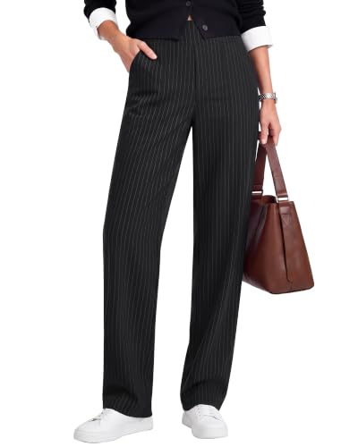ShiftReady Womens Dress Pants Pinstripe Straight Leg Work Yoga - image 1