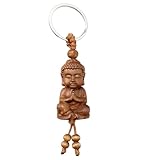 YUVKIN 1 Stück Buddha Schlüsselanhänger aus Holz, Buddha Figur Klein, Spirituelle Geschenke, Schlüsselanhänger Holz, Buddhistische Geschenk für Frauen und Männer