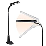 OttLite Tattoo Artist Standing Floor Lamp with Adjustable Neck - 24w Compact Fluorescent Lamp for Bright Natural Daylight - Multiuse Design is Perfect for Illuminating Tattooing Work Areas